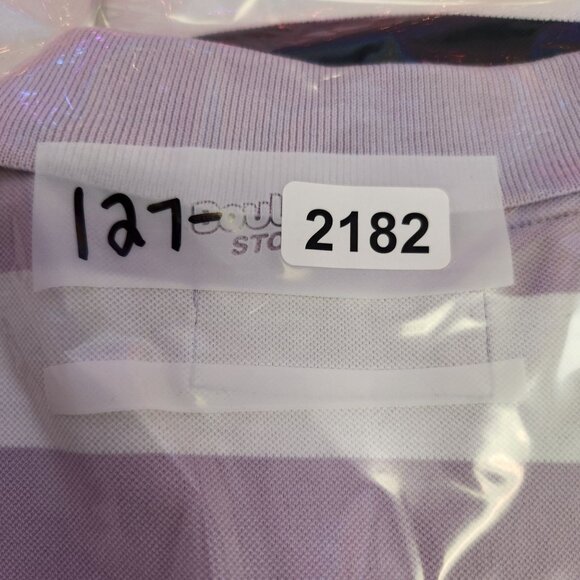 Orvis women's S Purple Striped Short Sleeve Pullover Polo 2182 - Picture 8 of 8